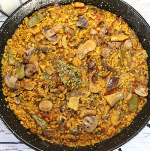 Paella de Verduras y Setas