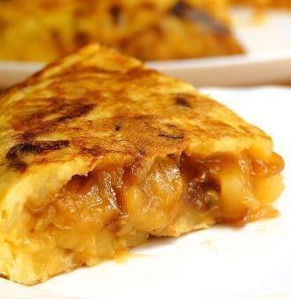 Tortilla de Patatas y Cebolla Caramelizada