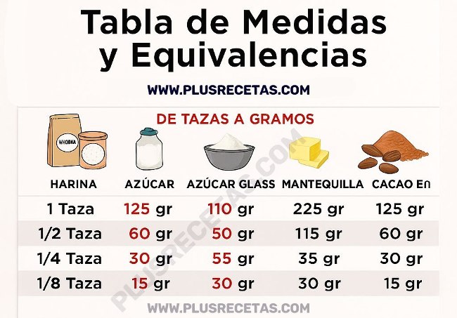Medidas y Equivalencias: De Tazas a Gramos, y Viceversa
